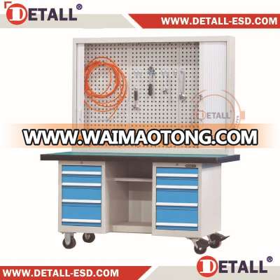 (DETALL) Tool Rolling workbench for with drawers and sliding door cabinet for technician