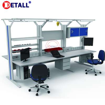 Durable electronics lab table with ergonomic design