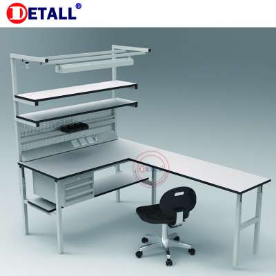 Corner industrial workbench for electronic industry (Detall)