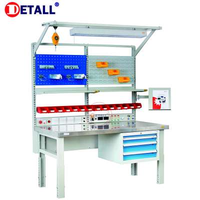 Customizable heavy duty industrial electronic steel workbench