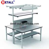 double sided laminated MDF Work bench furniture with modular accessories for quick ship station