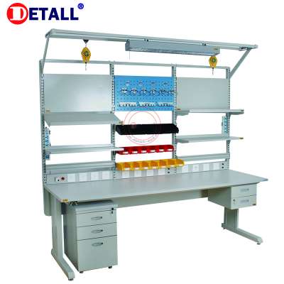 Detall-Industrial used metal workbench with drawer and shelf