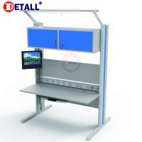 Detall. adjustable height electronics esd desk standing workstations