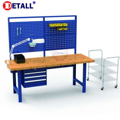 Detall- woodworkers working bench with ESD laminate top