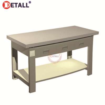 Stainless steel tool garage workbench with perforated panel